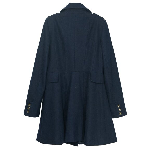 Via Spiga Wool Military Coat Blue Navy Fit Flare Retro Academia Victorian Twee - Picture 5 of 14